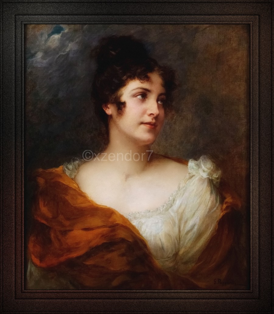 絵画 Painting of a lady Wall Art: Portrait of a Lady - Reproduction Oil Paintings
